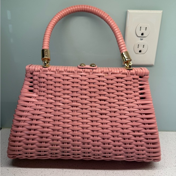 Pinup Girl Clothing Wicker Purse Pink - Picture 3 of 6